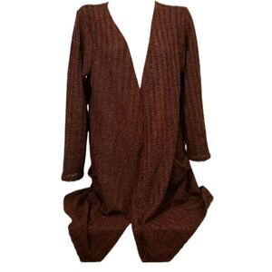 SWEATER SALE 3/$30 Forgotten Grace Burgundy Knit Long Cardigan Sz 1X